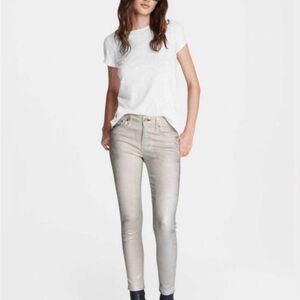 Rag & Bone Cream and Silver Cate Mid Rise Ankle Jean Size 31 NWOT